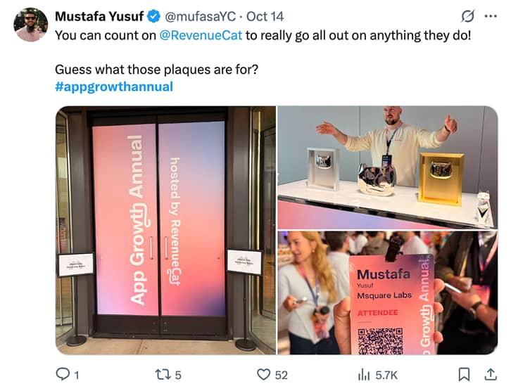 User review from @mufasaYC about App Growth Annual